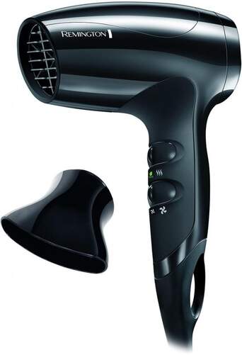 Secador Remington D5000 - Compacto, Viaje, 2000 W, 2 Velocidades, Negro