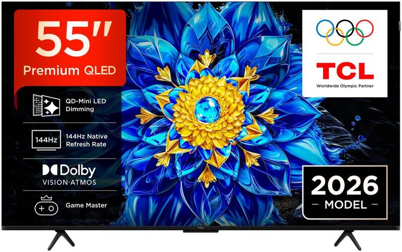 TV TCL 55" QLED 55P8L - 4K Ultra HD, MiniLED, Google TV, 144 Hz, altavoces 30W, HDR10+