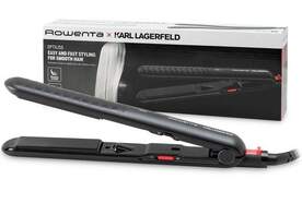 Plancha Pelo Rowenta SF321L Optiliss II Karl Lager - Hasta 230º C, Turmalina de Cerámica, Negro