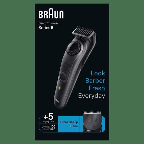 Recortadora Braun BT5420 - Batería 100min., 40 Ajustes Longidud Barba, Accesorios Precisión