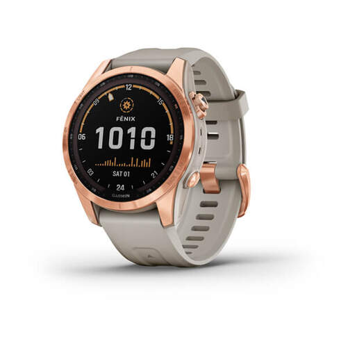 Garmin Fénix 7S Solar Gold Beige 1.2", Pulse+OX, Mapas