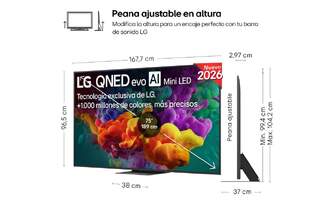 TV LG 75%%%quot; 75QNED86B6B UHD QNED EVO MINILED A8 144H