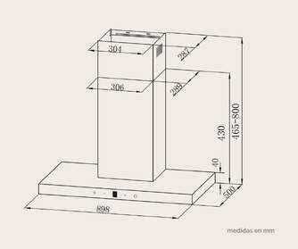 CAMPANA ARTICA ASKYLINE90AI 90CM A INOX TOUCH