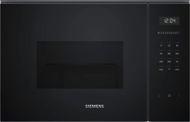 Microondas Siemens BE555LMB1 - 25 L, 1200 W, Grill, 5 Potencias, Negro