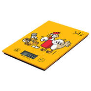 Balanza de Cocina Jata 731K - Modelo Kukuxumusu, Máximo 5 Kg, Pantalla LCD, Táctil, Amarillo