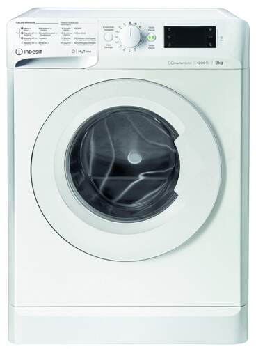 Lavadora Indesit MTWE91295WSPT - 9kg, Clase B, 1200rpm, Inverter, Push&Go, 14 Programas, Blanca