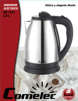 HERVIDOR COMELEC WK7314 1,8L 2200W INOX