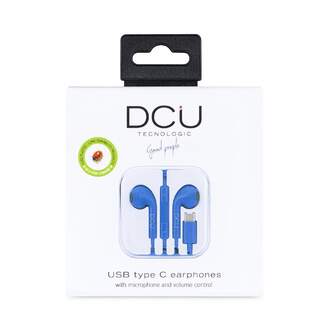 AURICULARES DCU USB TIPO C STEREO AZUL