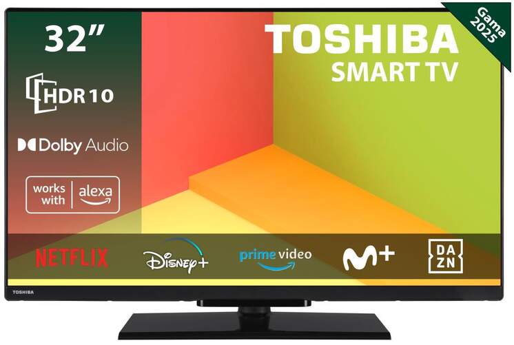 TV Toshiba 32" 32WV3463DG - HD, Direct LED, 12 W, Smart TV VIDAA, funciona con Alexa