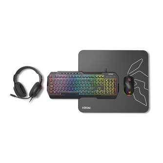 TECLADO RATON AURICULAR ALF. KROM KENTA GAMING NEG