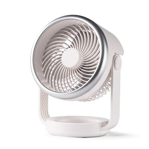 Ventilador de sobremesa Cristal Split Blanco - Bater&iacute;a 3600mAh, Duraci&oacute;n aprox. 3h, 4 velocidades