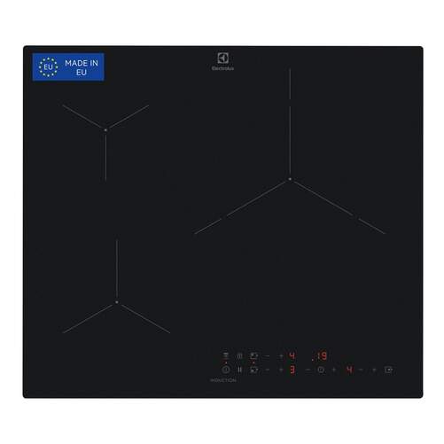 Placa Inducci&oacute;n Electrolux EIT61336CT Saphir - 3 Zonas, 32 cm, 7200 W, Negro