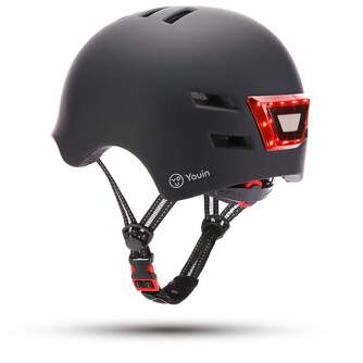 CASCO YOUIN MA1010 LUZ FRONTAL Y TRASERA NEGRO M