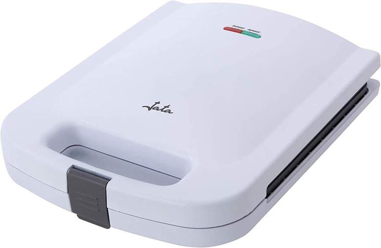 Sandwichera Jata SW551 - 1400W, Capacidad 4 Sándwiches, AntiAdherente sin PFOA, Blanca