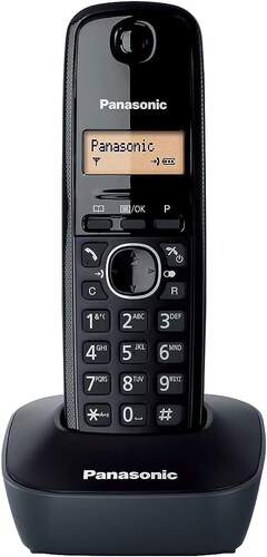 Teléfono Inalámbrico Panasonic KXTG1611SPH - Negro,15 Horas Conversación, 50 Registros, Pantalla LCD