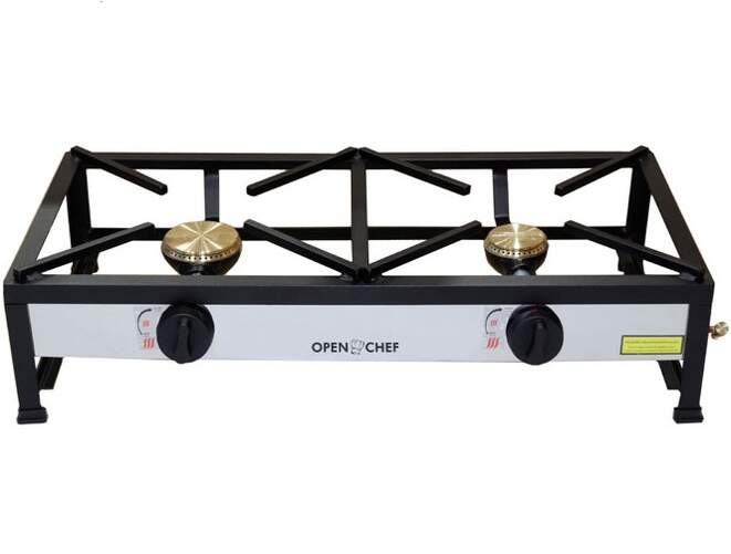 Hornillo Open Norte OCQT80 - Camping, 2 Fuegos, Negro