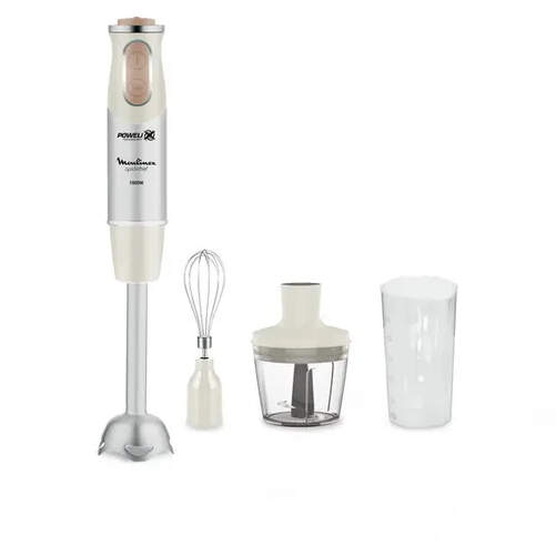 Batidora de mano Moulinex DD655A10 - 1000W, Vaso de 800 ml, 10 velocidades, Turbo, Inox