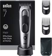 Cortapelo Braun HC7590 S7 Essential - Autonomía 50 min, Negro, Inox