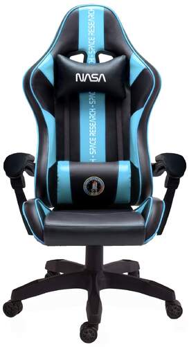 Silla Gaming Nasa Atlantis V2 Negro/Azul - Ajustable en altura, reposabrazos 2D, Pistón Gas Clase 2