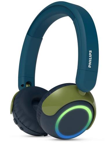 Auriculares Philips TAK4200CT/00 - Diadema, azul/verde, limitación ruido, USB-C, LEDs