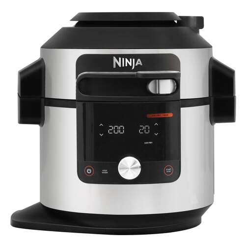 Olla el&eacute;ctrica Ninja OL750EU - Multifunci&oacute;n, SmartLid, 1760 W, 14 Programas, Negro, Inox