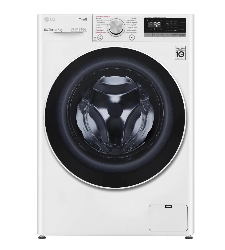 Lavadora LG F4WV5008S0W - Clase C, 8kg