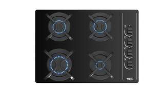 Placa Gas Butano Teka GBC 64003 KBA - 4 Fuegos, 60cm, Cristal Negro, Autoencendido, Termopar