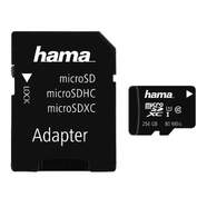 Tarjeta de memoria HAMA Micro SD 256B - C10, 80 mb/s lectura, con adaptador SD