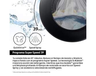 LVD. SAMSUNG WW90DB7U94GBU3 9K 1400RPM ECB NEGRO