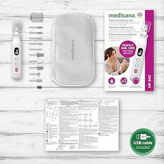 SET MANICURA MEDISANA MP940 LCD 10ACC BAT.LITIO