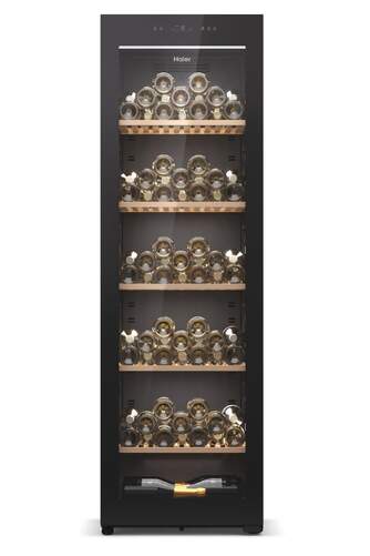 Vinoteca Haier HWS274GEH1 247B - Clase E, 60 cm, 247 Botellas, 450 L, Ajuste de temperatura, Negro