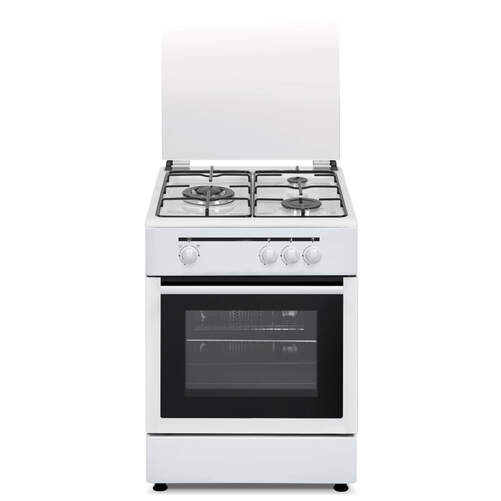 Cocina Gas Butano Vitrokitchen CB5530BB - 3 Fuegos, 50x55cm, Horno a gas, Termopar, Blanca