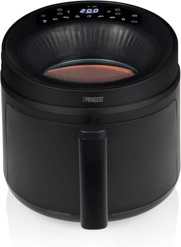 Freidora de Aire Princess Cyclone - Ventana Visión, 5 L, 1500 W, Negro