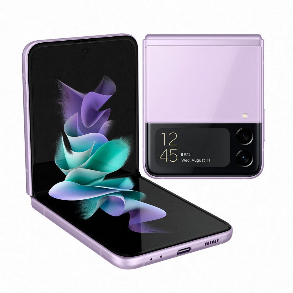 Libre Samsung Galaxy z flip 3 1702 67“ full hd+ 5g 8128 gb lavanda flip3 lavender plegable 6.7 x2 120hz 8gb de ram 128gb violeta 128 8 888 3300 11 8gb128gb smf711b 17