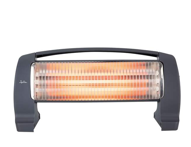 Estufa Infrarroja Jata JCES2201 - 1200 W, 3 Barras, Ajustes Temperatura, Antivuelco, Gris