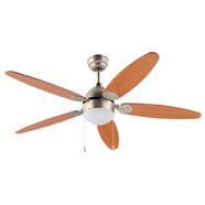 Ventilador de techo FM VT-130 - 60W, 3 Velocidades, Iluminación, 5 Aspas madera 132cm