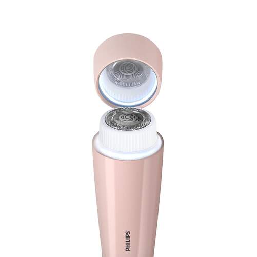 Depiladora Facial Philips BRR454/00 - Espejo y Luz, Recargable, Rosa