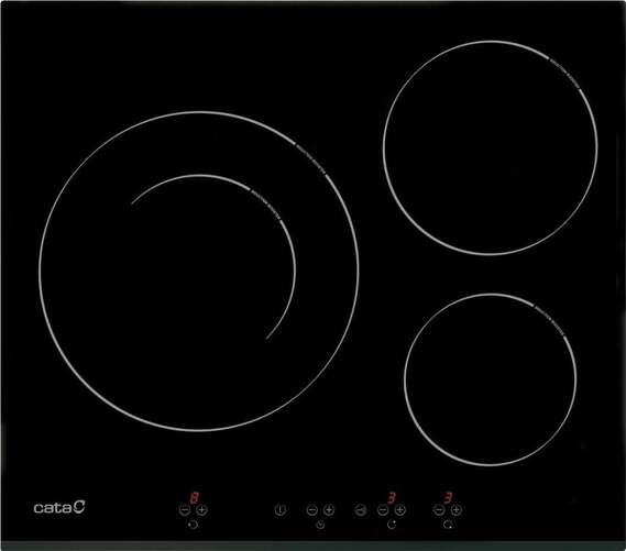 Placa Inducción Cata IB 6030 BK -  3 Zonas (1 de 30cm), Táctil, 9 Potencias + Booster, Programable,
