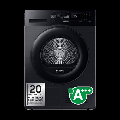 Sexadora Bomba Calor Samsung DV90DG52A0ABEC - 9 kg, Clase C, 14 Programas, Display, Negro