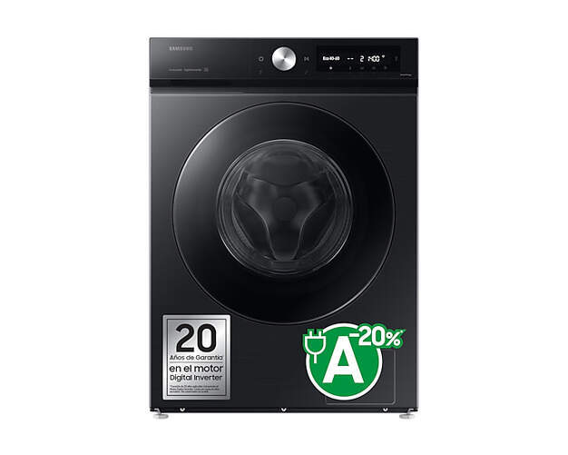 Lavadora Samsung WW11DB7B94GBU3 - 11 kg, 1400 rpm, Clase A, 72 dB, Función Vapor, Negro