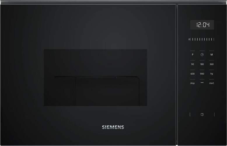 Microondas Siemens BE555LMB1 - 25 L, 1200 W, Grill, 5 Potencias, Negro