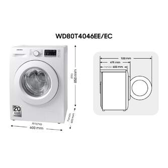 LVD.SEC. SAMSUNG WD80T4046EE 8K/5K 1400R ECOBUBBLE