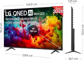 TV LG 75%%%quot; 75QNED70B6A UHD QNED MINILED A7 WEBOS26