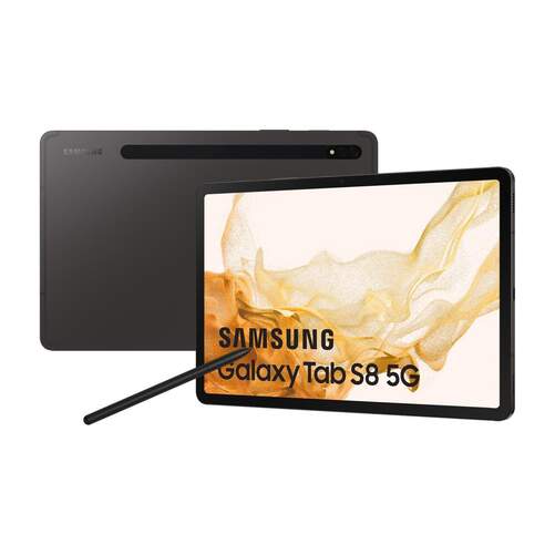 Samsung Galaxy Tab S8 Ultra 5G 8/128GB Gris - 14.6" 120Hz, S-Pen, GPS, 13+6/12+12Mpx, 11200mAh
