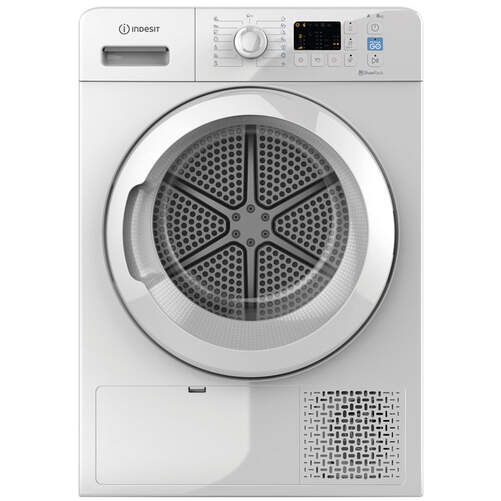 Secadora bomba de calor Indesit YTM1081REU - A+, 15 Programas, Push&Go, Prog. 45min y mix, Blanca