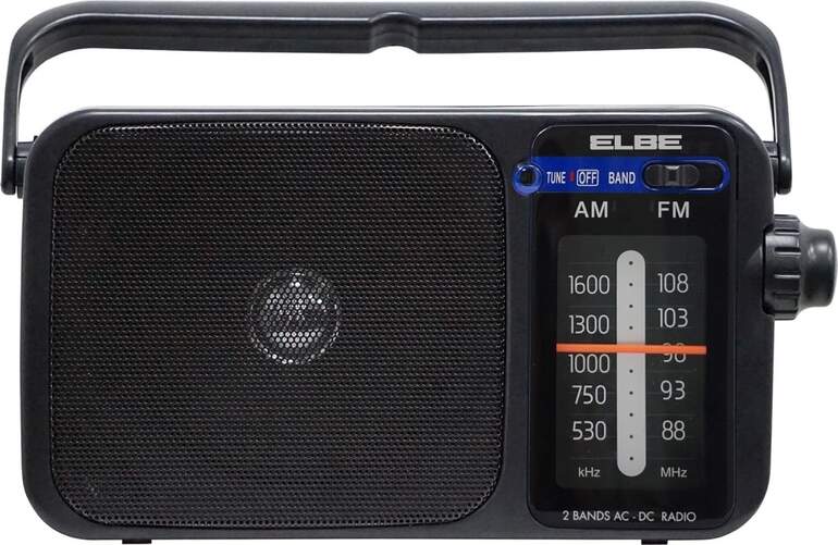 Radio portátil Elbe RF-942 - Radio AM y FM, salida para auriculares, funciona con pilas