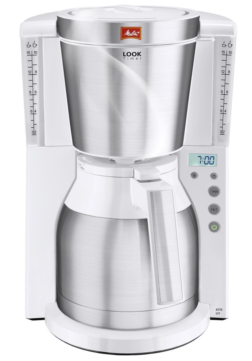 Cafetera Goteo Melitta Look IV Therm Timer Blanca - 1.25L, 10 Tazas