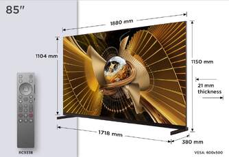 TV TCL 85%%%quot; 85X11L UHD SQDMINILED GOOGLETV 144H B%%%amp;O