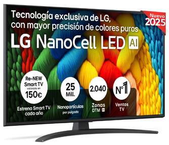 TV LG 43%%%quot; 43NANO81A6A UHD NANOCELL ALFA7 WEBOS25