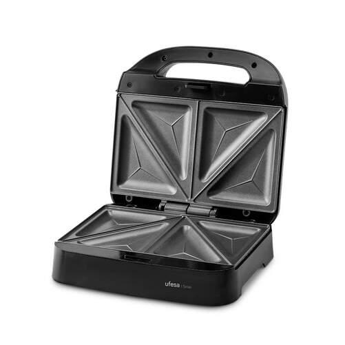 Sandwichera Ufesa Sinai - 750 W, 2 sandwiches, Antiadherente 225x131 mm, Negro